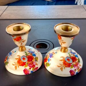 Mackenzie-Childs set of Flower market candle holders